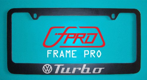 Volkswagen Turbo Black License Plate Frame (Zinc Metal)