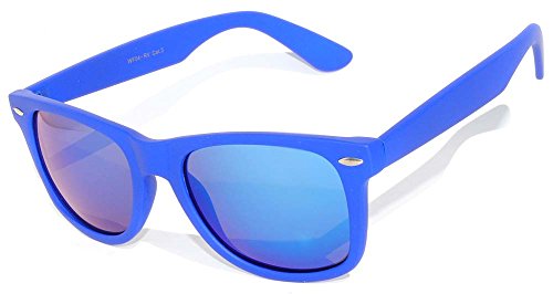Retro Vintage Wayfarer Sunglasses Colorful Mirror Lens Matte Frame Many Colors