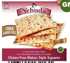Yehudah Gluten Free Matzo Squares, High Fiber, 10.5 Oz Box (Case of 3)