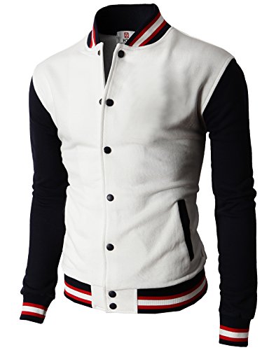 H2H Mens Slim Fit Cotton Varsity Baseball Bomber Jacket Of Various Styles