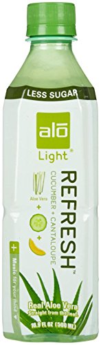 alo Light Aloe Vera Drink - Refresh - Cucumber Cantaloupe - 16.9 oz - 12 Pack