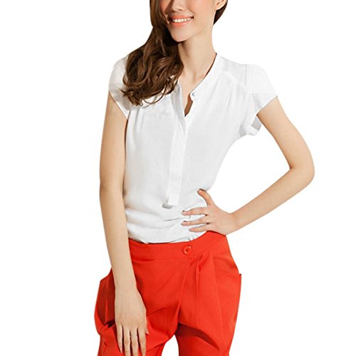 

Hellojuncao Women's Summer Cap Sleeve Loose Stylish Easy-wear Blouse Shirt