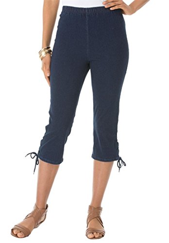 Roamans Women's Plus Size Side Tie Capri
