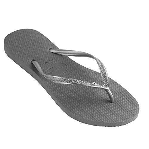 Havaianas Slim Crystal Glamour Grey Steel Women's Flip Flops 37-38