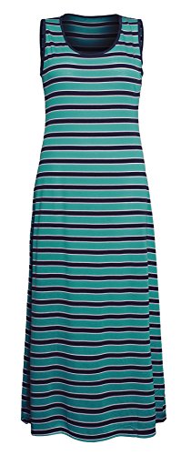 Women's Scoop Neck Sleeveless Lightweight Knit Striped Long Maxi Plus Size Dress