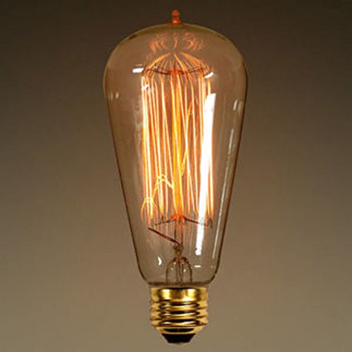 60 Watt Vintage Antique Light Bulb - Edison Style - Squirrel Cage Filament - 4.75 in. Length - Clear