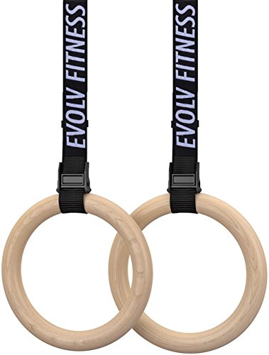 Algopix Similar Product 7 - EVOLV FITNESS Wooden Gymnastics Rings