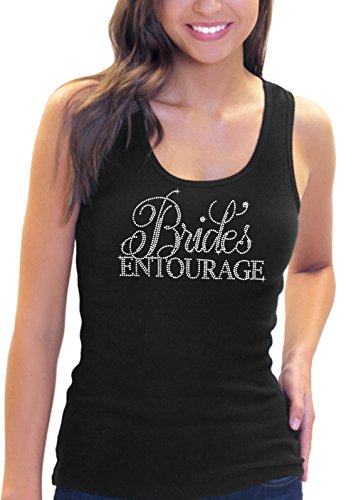 Flirty Bride's Entourage Women's Rhinestone Script Tank Top By RhinestoneSash.com