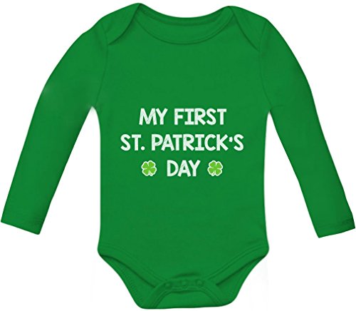 My First St. Patrick's Day - Cute Bodysuit Irish Clover Baby Long Sleeve Onesie
