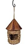 Small Hanging Natural Grass Twine Songbirds Bird House Birdhouse w/Roof