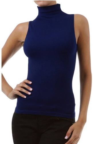 ToBeInStyle Women's Turtleneck Fullback Sleeveless Tank Top