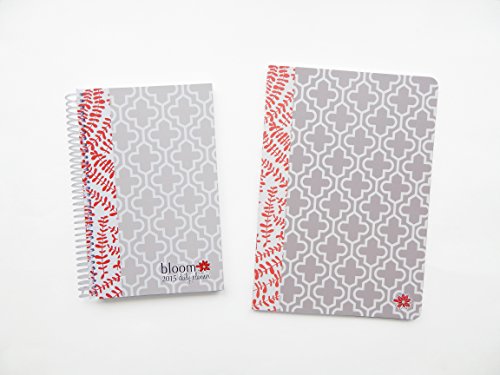 

bloom daily planners Fashion Notebook Journal Blank Lined Composition Perfect Bound Notebook 7" x 10" - Floral Quatrefoil