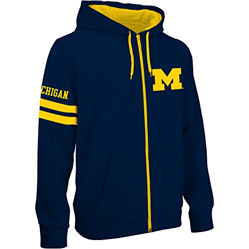 Michigan Wolverines Full Zip Hooded Sweatshirt Navy