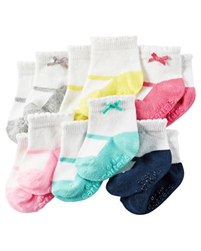 Carter's Baby-Girls Socks, Mary Jane Heather, 12-24 Months (Pack of 6)