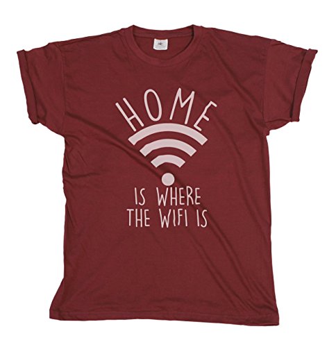 Home Is Where The Wifi Is Mens & Ladies Internet Fashion Slogan Unisex Fit T-Shirt