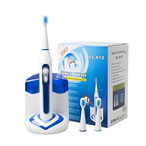 CUH Sonic Electric Toothbrush with UV Sanitizer Cordless Rechargeable High Powered 40,000vpm Deep Clean 3 Replacement Brush Heads 5 Brushing...