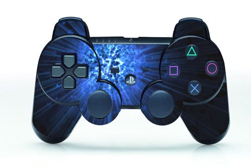 

TQS™ High Gloss Finish Designer Skin Sticker Decal for Playstation 3 Remote Controller - Blue Explosion