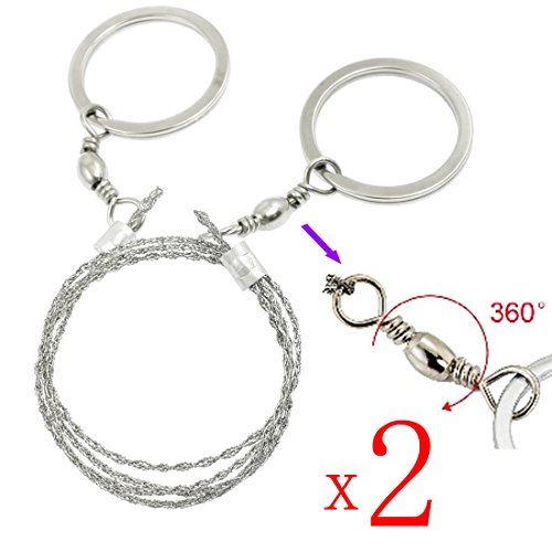 BoNaYuanDa Mini Stainless Steel Wire Saw for Survival Kits pack of 2(Silver)