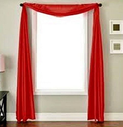 Gorgeous HomeDIFFERENT SOLID COLORS AND ALSOANIMAL PRINT 1PC SCARF VALANCE SOFT SHEER VOILE WINDOW TOPPER SWAG PANEL CURTAIN 216