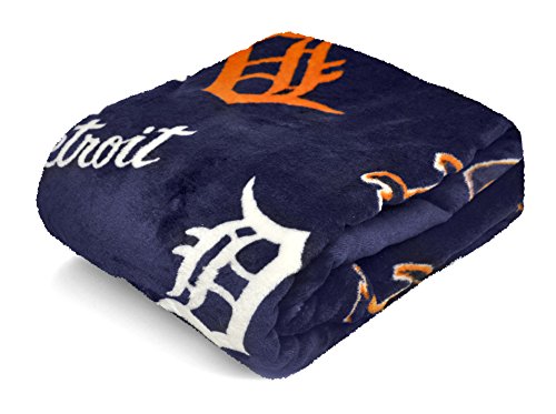 MLB Detroit Tigers Royal Plush Throw, 50 by 60-Inch