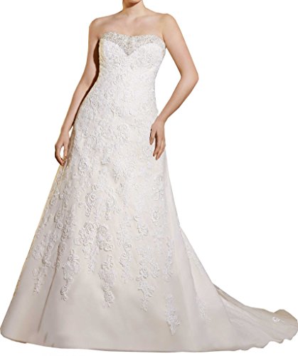 

DressOnline A-line Sweetheart Strapless Beading Plus Size Wedding Dress