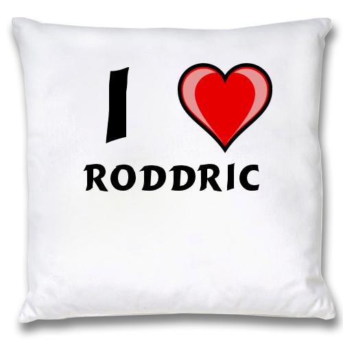 

White Cushion Cover with I Love Roddric (first name/surname/nickname)