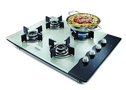Prestige Hobtop 4 Burner Auto Ignition Gas stove, Black