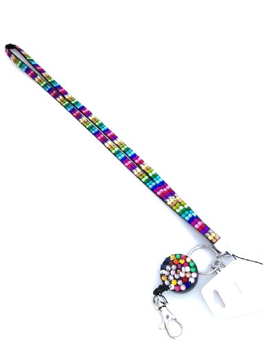 Rhinestone Lanyard Retractable Id Badge