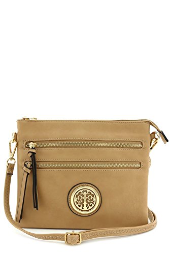 Functional Multi Pocket Crossbody Bag with Emblem