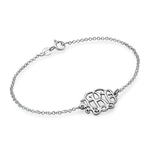 Sterling Silver Monogram Bracelet-custom Made with Any Initial!