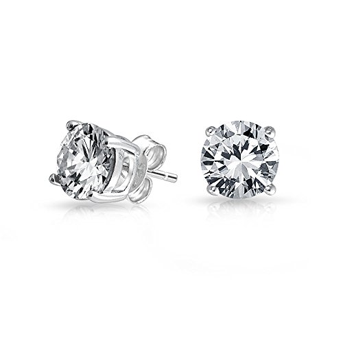 Bling Jewelry Basket Set Unisex Round CZ Stud Earrings 925 Silver