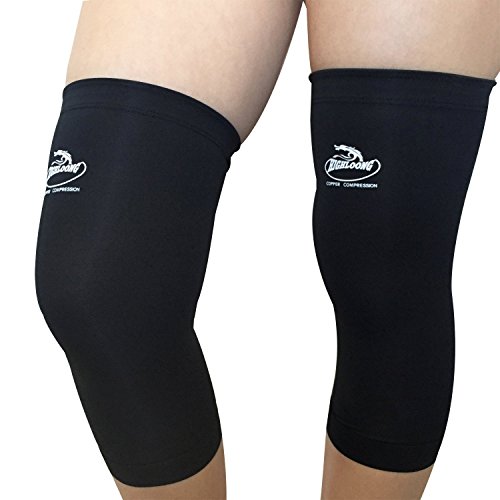 Compression Copper Knee Brace Support Recovery Sleeve - 2 pcs sets (M)
