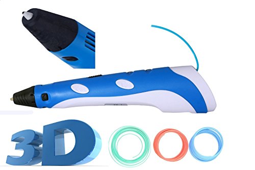 3D Arts /Crafts Drawing 3D Printing,Yuanj® 3D Stereoscopic Printing Drawing Pen + 3 rolls colourful filament BLUE
