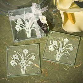 

Calla Lily Bouquet Design Glass Coaster Sets (Set of 2)