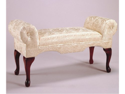 

Arm Bench, Ivory Fabric w/ Cherry Wood Legs