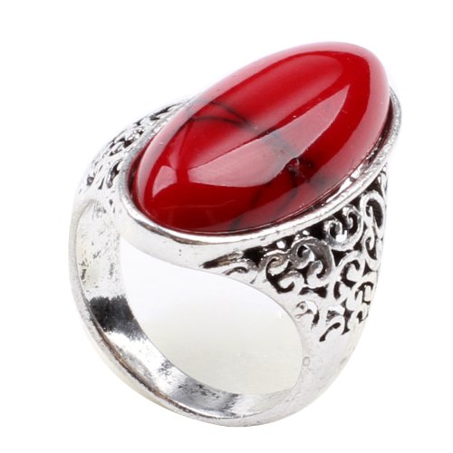 Ca Red Turquoise Fashion Women's Ring Jewelry