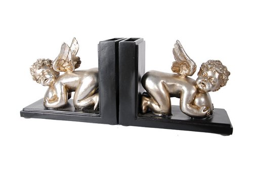 

Timeless Reflections by AFD Home 10729170 Silver Angel Bookends