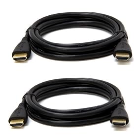 Cmple - High Speed HDMI 1.4 Cable with Ethernet - 30AWG, 6 Feet, Black Color (2 PACK)