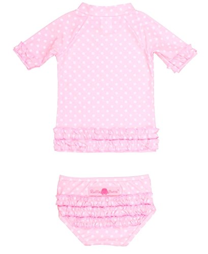 RuffleButts® Infant / Toddler Girls Ruffled Rash Guard Bikini