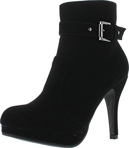 Top Moda George-15 Women's Strap Buckle Stiletto Heel Ankle Booties