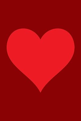 100 Page Blank Notebook - Red Heart on Maroon: Unruled; Unlined White Paper; 6" x 9"; 15.2 cm x 22.9 cm; 50 Sheets; Page Numbers; Table of Contents; Diary; Journal; Glossy Cover; Love; Luv