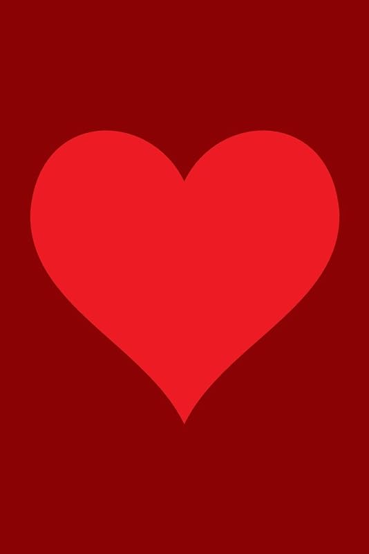 100 Page Blank Notebook - Red Heart on Maroon: Unruled; Unlined White Paper; 6" x 9"; 15.2 cm x 22.9 cm; 50 Sheets; Page Numbers; Table of Contents; Diary; Journal; Glossy Cover; Love; Luv by Cactus Publishing Inc.