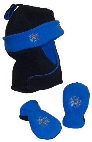 N'Ice Caps Little Boys and Baby Embroidered Wrap Around Hat and Mitten Set