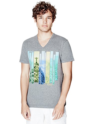 GUESS Men's Balin Heathered Destination Tee