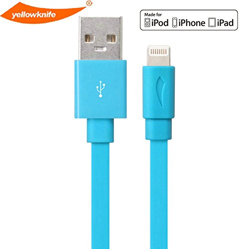 [ Apple MFI Certified] yellowknife Lightning to USB Sync Charger Data Cable Cord Data 3.3ft / 1m for iPhone 5 5S 5C,iPad (Air/4th generation),iPad mini,iPod (7th generation),iPod touch (5th generation)&iPod nano(7th generation) (Aqua)