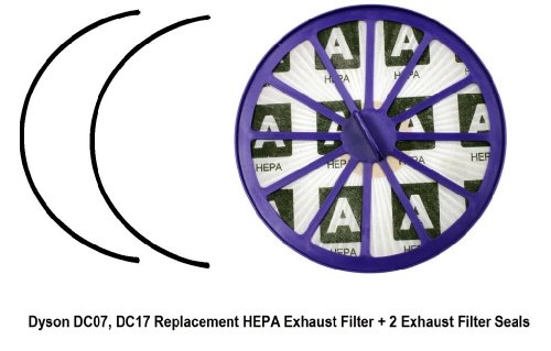 Dyson DC07 / DC14 Lifetime HEPA Post Motor Exhaust Filter, Purple, Fits Dyson Part 901420-02, and (2) 908682-01. With 2 FREE Gasket Seals!