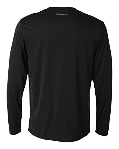 Champion CW26 Adult Double Dry Long-Sleeve Interlock T-Shirt - Black, Large