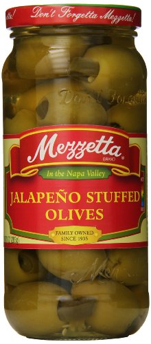 Mezzetta Stuffed Olives, Jalapeno, 10 Ounce (Pack of 3)