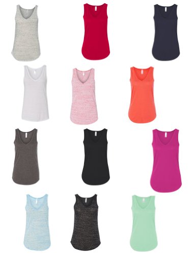 Bella 8805 Ladies' Flowy Solid Color V-Neck Tank Top Womens S-2XL New