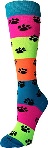 Neon Rainbow Fun Print OTC Socks